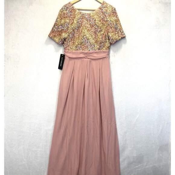 NWT Luxedo Sparkly Sequin Formal Gown Womens Large Pink HOCO Dress Taylor Swift - Picture 1 of 15